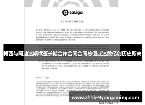 梅西与阿迪达斯续签长期合作合同合同总值或达数亿创历史新高